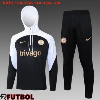 Chaqueta Con Capucha Chandal FC Chelsea Ninos Negro 2024/2025